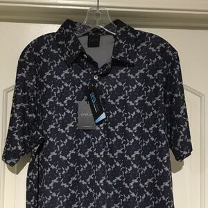 Coolmax Men's Navy Patterned Polo Shirt